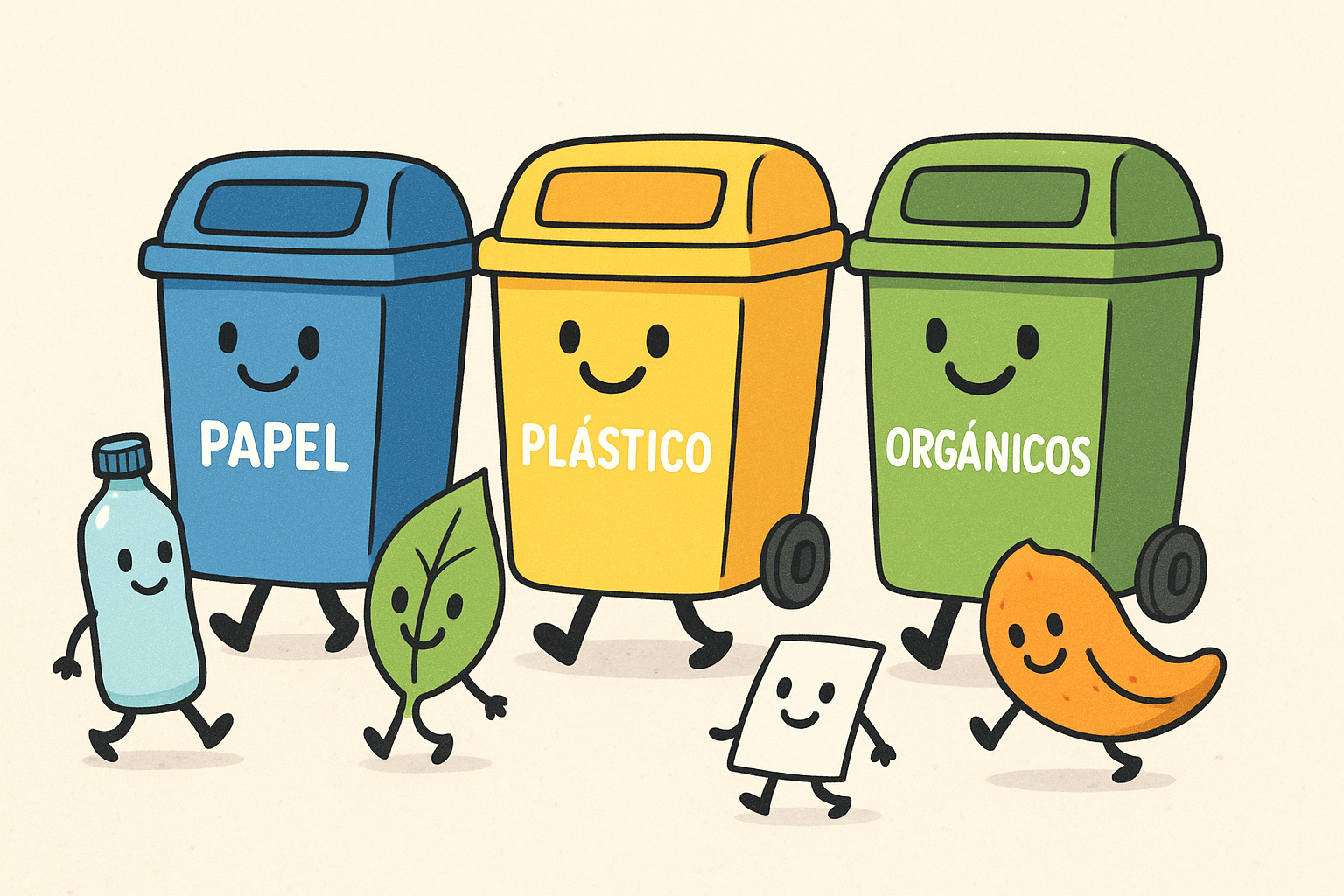 Ilustración sobre reciclaje y cuidado del planeta